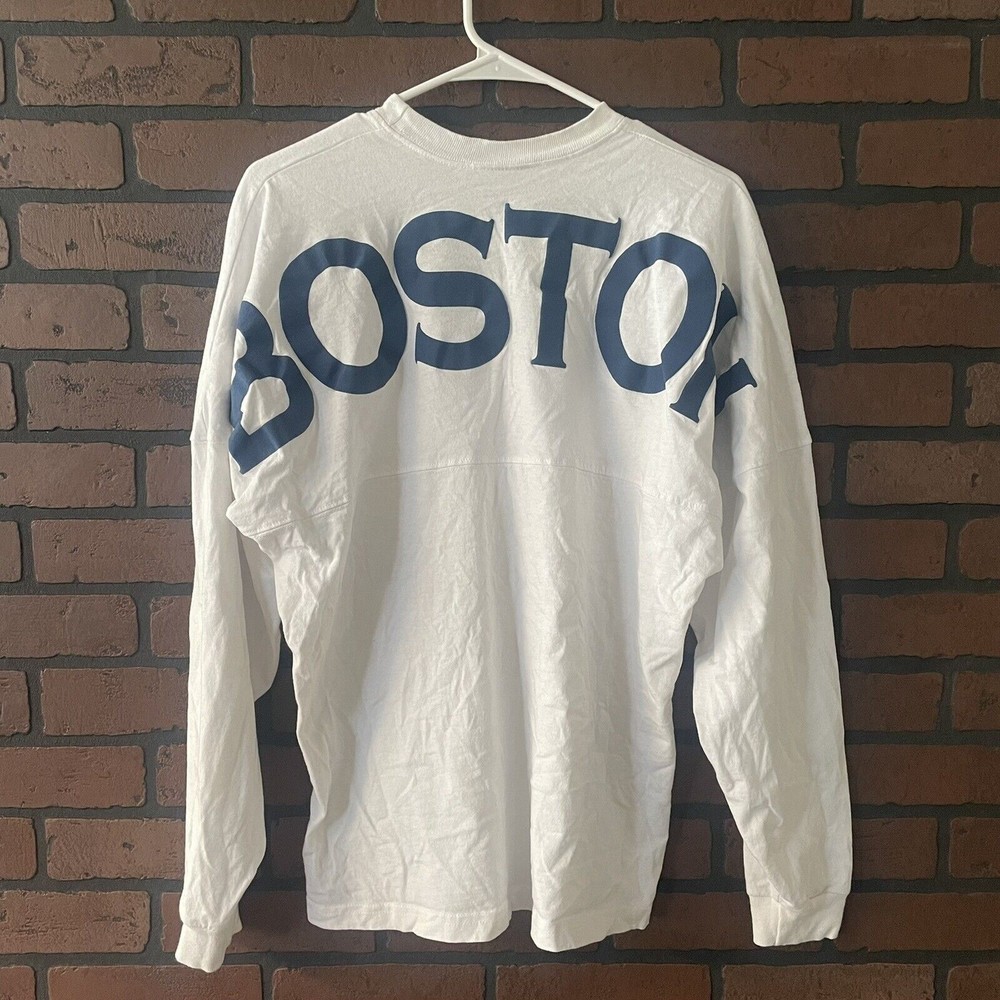 Boston Long Sleeve White Spirit Jersey Shirt Size Small